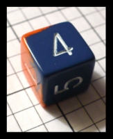 Dice : Dice - 6D - Chessex Half and Half Orange and Blue  with White Numerals Gen Con Aug 2009